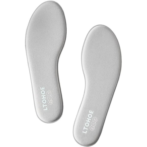 LTOHOE Memory Foam Insoles for Women, Replacement Shoe Inserts for Running Shoes, Hiking Shoes, Sneaker, Cushion Shoe Insoles Shock Absorbing for Foot Pain Relief, Comfort Inner Soles 8mm Grey US 8