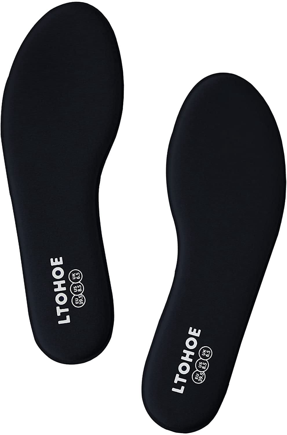 LTOHOE Memory Foam Insoles, US 7, Black, Shock Absorbing, Foot Pain ...