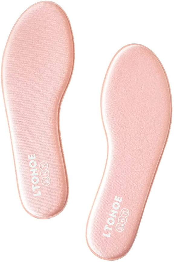 Memory Foam Insoles for Women, Replacement Shoe Inserts for Running Shoes, Hiking Shoes, Sneaker, Cushion Shoe Insoles Shock Absorbing for Foot Pain Relief, Comfort Inner Soles 8mm Pink US 8.5