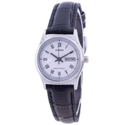 Casio Women s White Dial Black Leather Strap Watch - LTP-V006L-7BUDF