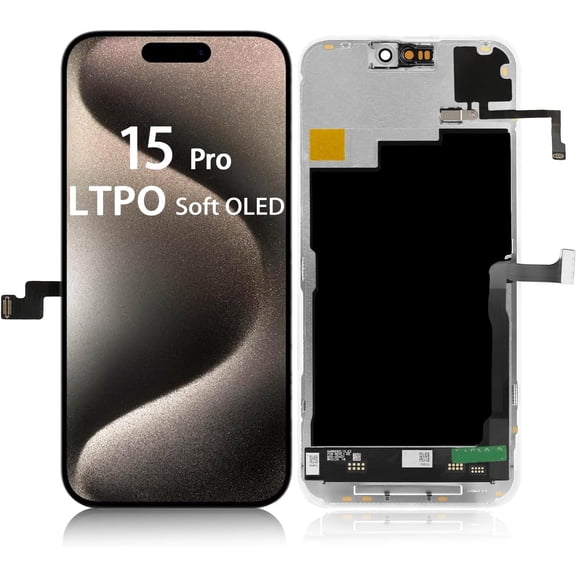 LTPO Soft OLED for iPhone 15 Pro Screen Replacement, Full View Anti-Glare,120Hz OLED Display,6.1 inch