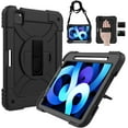 thumbnail image 1 of LTROP Case for iPad Air 5th/4th Generation 10.9 Inch(2022/2020),iPad Air 5/4 Case, iPad Pro 11 Case 2021/2020/2018,Pencil Holder/Swivel Stand/Shoulder Hand Strap Case for iPad 10.9 & Pro 11, Black, 1 of 7