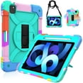 thumbnail image 1 of LTROP Case for iPad Air 5th/4th Generation 10.9 Inch(2022/2020),iPad Air 5/4 Case, iPad Pro 11 Case 2021/2020/2018,Pencil Holder/Swivel Stand/Shoulder Hand Strap Case for iPad 10.9 & Pro 11, Aqua Teal, 1 of 8
