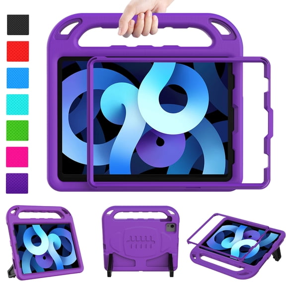LTROP Case for iPad Air 5th/4th Generation Case(2022/2020), iPad Pro 11 Case 2021/2020/2018, Built-in Screen Protector, Shockproof Handle Stand Kids Case for iPad Air 5/4 10.9” & iPad Pro 11”, Purple
