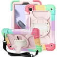 thumbnail image 1 of LTROP iPad 10.2 Case 2021/2020/2019 - iPad 9th/8th/7th Generation Case for Kids, Shockproof Kids iPad 10.2 Case with Pencil Holder/360 Rotating Stand/Hand Strap for iPad 9/8/7 10.2-inch, Rose Gold, 1 of 9