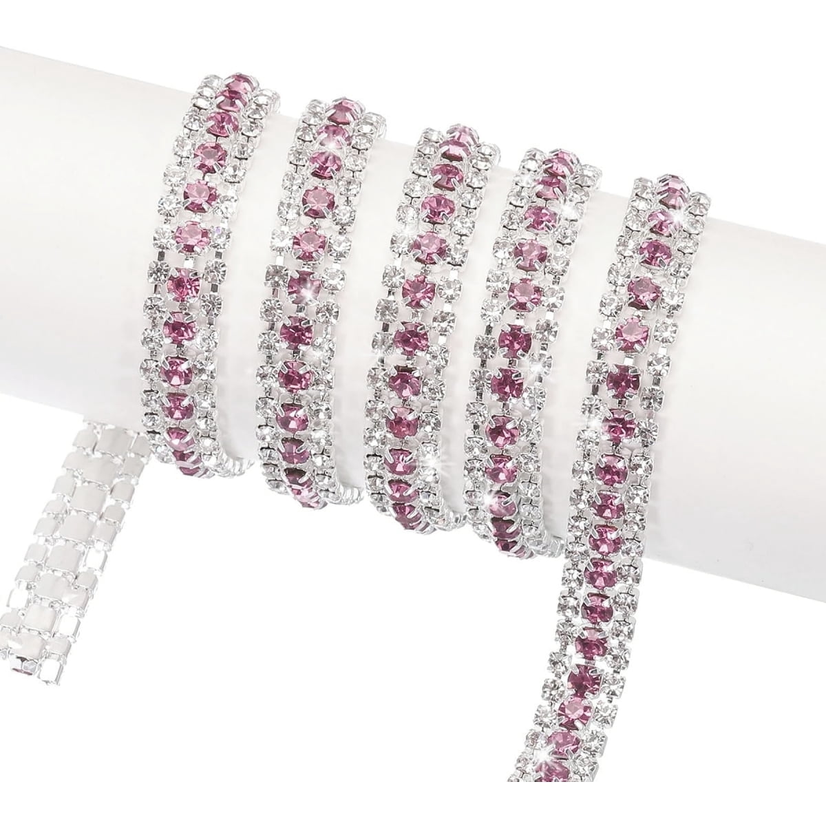Chain 3 Rows LTS EMIRA 3 Rows 5 Yard 9mm Crystal Rhinestone Diamond Close Chain Trim ...