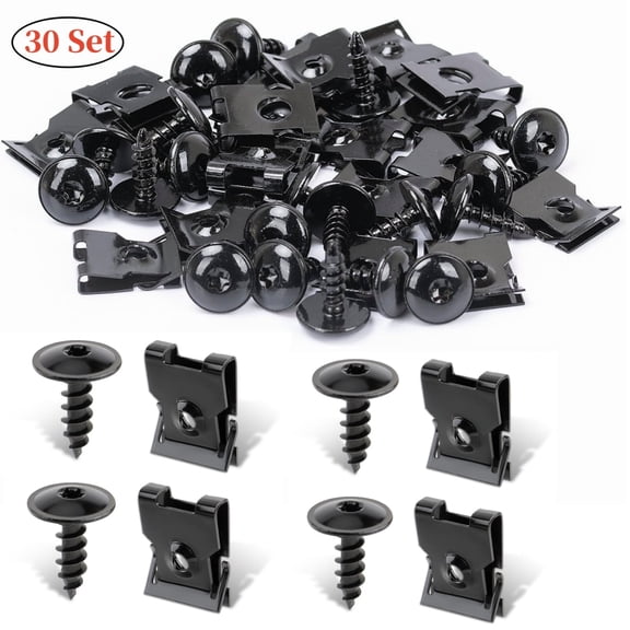 LTS EMIRA 30 SET T25 Fender Screw Bolt U Nut Kit- Bumper Cover,Compatible with Volkgswagon for Audi A3 A4 A5 A6 A7 Q3 Q5 Q7 S4 TT for Golf GTI Jetta for Passat Tiguan Touareg OEM:N90974701