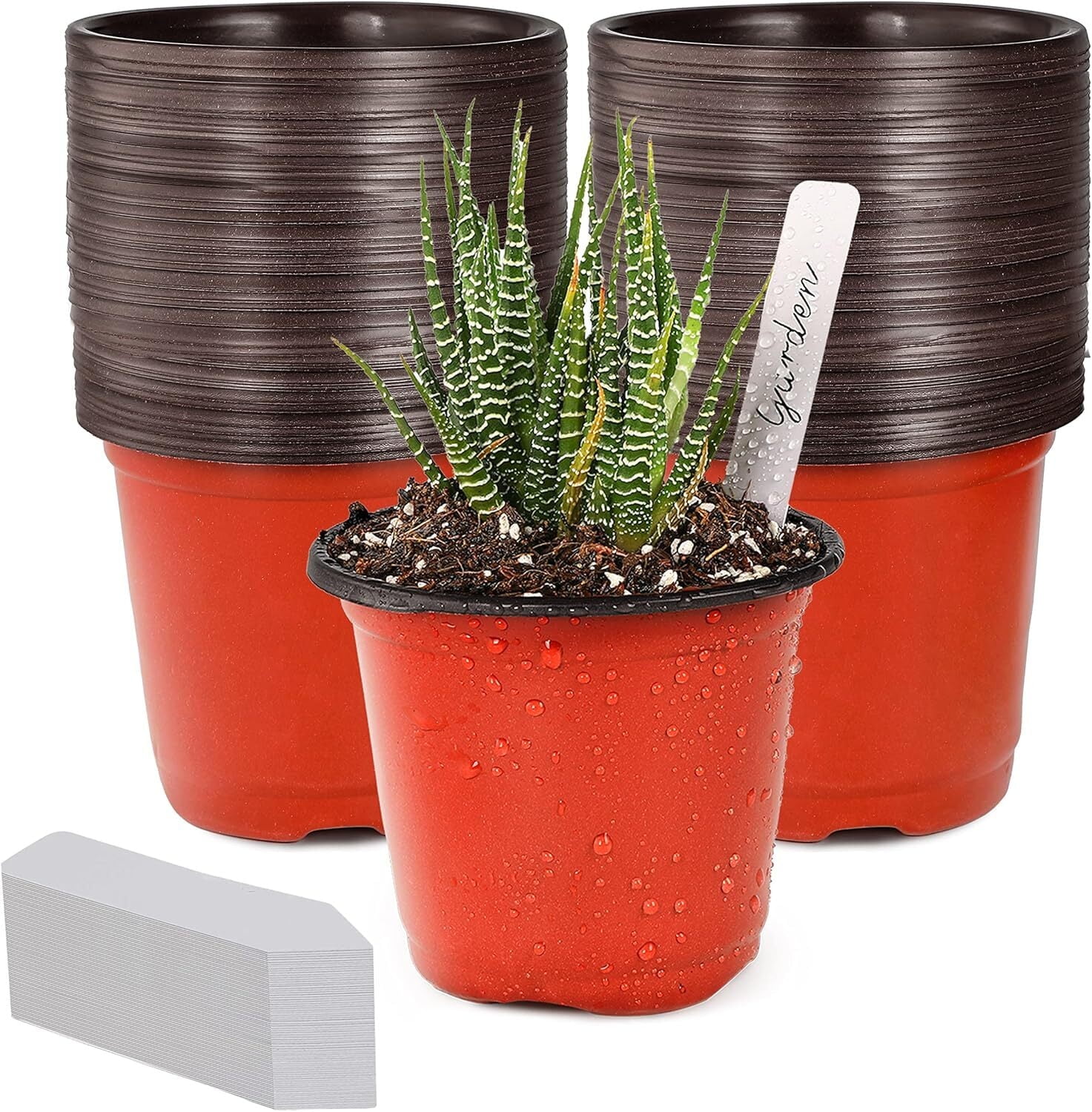 LTS EMIRA 4 Inch Plastic Nursery Pots, 100Pcs Seedling Flower Plant ...