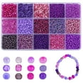 thumbnail image 1 of LTS EMIRA 4500Pcs 15 Grids Assorted Glass Seed Beads for Jewelry Making,3mm Bugle Beads Friendship Bracelet Kit,2mm Tiny Tube Beads for Bracelets Rings Necklaces Making, DIY, Gift, Craft,Dark purple, 1 of 7