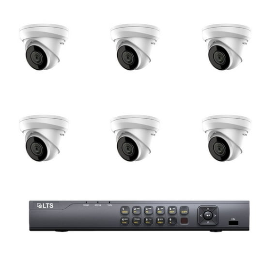 LTS Platinum KIT-PVN8C8-2TB 8-Channel 4K NVR Security System with Six 8MP IP Turret Cameras and 2TB HDD