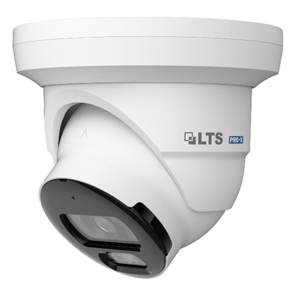 LTS Pro-X LXIP3582WE-28MDA IP 8MP 2.8mm 100ft Color Dual-Light Built-In Mic NDAA Turret Camera