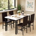 thumbnail image 1 of LTTROMAT Dining Table Set for 4, Modern Faux Marble Kitchen Table Set with 4 Leather Upholstered Chairs, 5-Piece Dinette for Dining Room, Nooks, 1 of 13