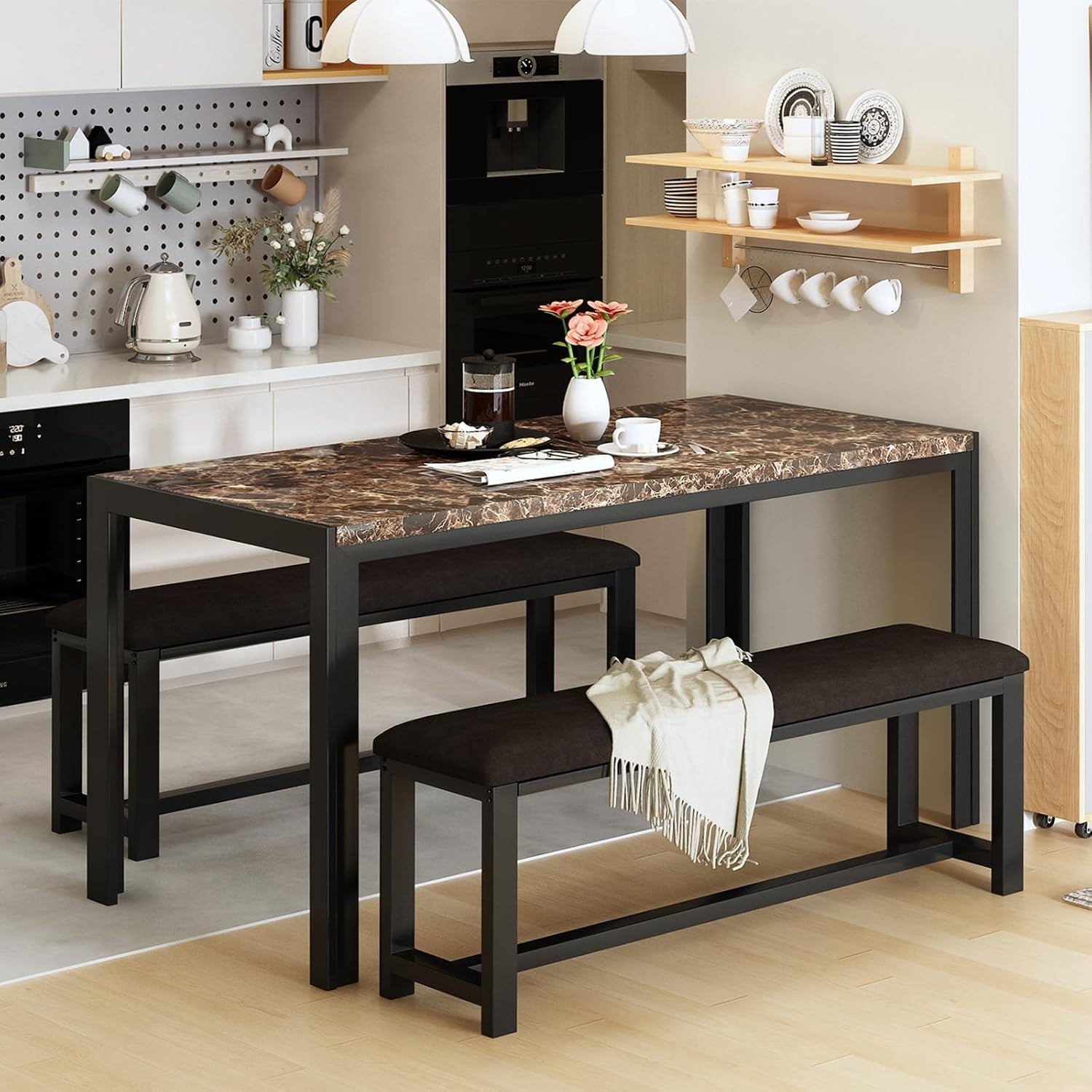 Faux Marble Rea Piece Pub Table Set LTTROMAT Dining Table Set For