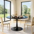 thumbnail image 1 of LTTROMAT Round Dining Table, 42 inch Tulip Table Pedestal Dining Table, Round Pedestal Table for Mid-Century End Table Coffee Office Living Room Table, Black, 1 of 10