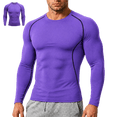 thumbnail image 1 of LTTVQM 2 Pack Compression Shirts Men Long Sleeve Lightweight Breathable Rash Guard Workout Undershirt Casual Basic Layer Athletic Running Sports Tops Purple 3XL, 1 of 6