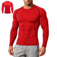thumbnail image 1 of LTTVQM 2 Pack Compression Shirts Men Long Sleeve Lightweight Breathable Rash Guard Workout Undershirt Casual Basic Layer Athletic Running Sports Tops Red XL, 1 of 6