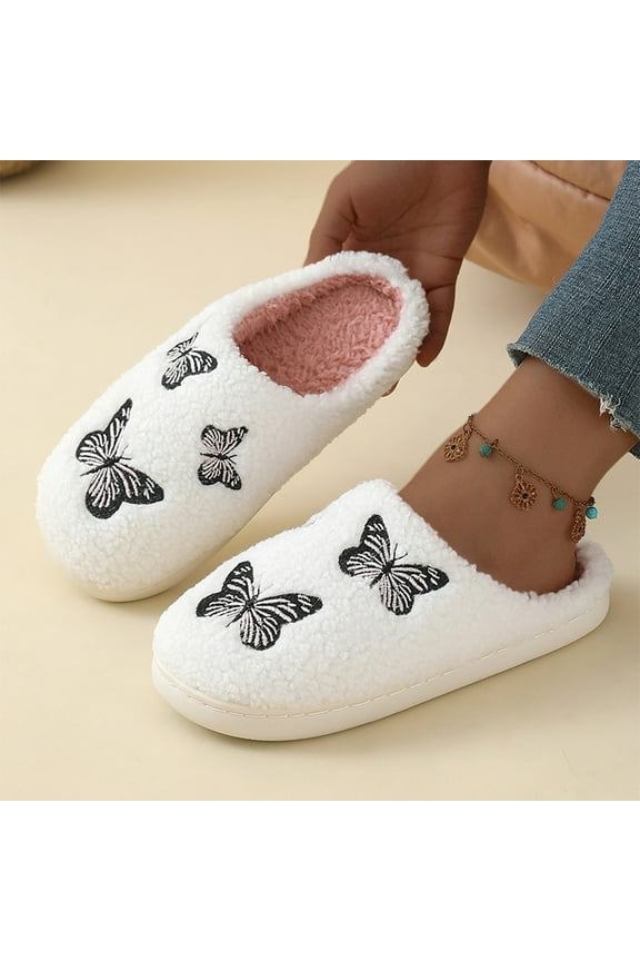 2026 Slippers for Women Perfect Soft Plush Comfy Warm Slip-On Happy Face Slippers fo Women Indoor fluffy Smile House Slippers for Women and Men Non-slip Fuzzy Flat Slides Pink 8 Wide