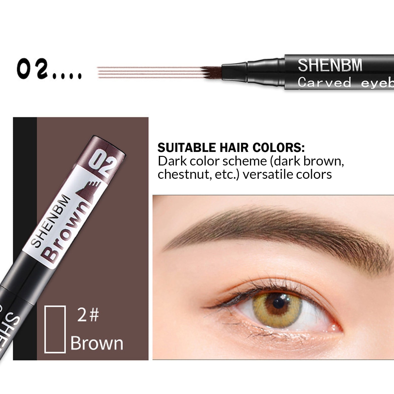 LTTVQM 2PC 2024 New Magic Eyebrow Pencil, 3D Waterproof Microblading