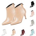 thumbnail image 1 of LTTVQM Ankle Boots for Women Pointed Toe Dressy Slip On Stiletto High Heels With Back Zipper | Elegant Non Slip Smooth Short Boots, Durable Outsole, Slim Fit For Office Wedding Party, 1 of 6