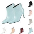 thumbnail image 1 of LTTVQM Ankle Boots for Women Pointed Toe Dressy Slip On Stiletto High Heels With Back Zipper | Elegant Non Slip Smooth Short Boots, Durable Outsole, Slim Fit For Office Wedding Party, 1 of 6