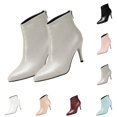 thumbnail image 1 of LTTVQM Ankle Boots for Women Pointed Toe Dressy Slip On Stiletto High Heels With Back Zipper | Elegant Non Slip Smooth Short Boots, Durable Outsole, Slim Fit For Office Wedding Party, 1 of 6