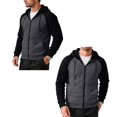 thumbnail image 1 of LTTVQM Autumn Mens Hoodie Full Zip Two Tone Raglan Fleece Hoodie Loose Fit Evening Casual Outerwear Dark Gray XL, 1 of 7