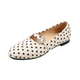 thumbnail image 1 of LTTVQM Ballet Flats Shoes for Women Casual Slip on Adjustable Strap Square Toe Polka Dot Mary Jane Shoes Breathable Soft Arch Support Dance Flat Shoes White 41(US-8.5), 1 of 5