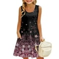 thumbnail image 1 of LTTVQM Beach Dresses for Girls 11-12 Spring Floral Graphic Sleeveless Sundress Loose Fit Crew Neck Tank Dresses Basic Cover Up Dress with Pockets Pink 11-12, 1 of 7