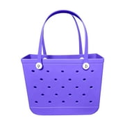 LTTVQM Beach Rubber Bag Tote Bag,X Large Waterproof Travel Women Handbag for Sports Beach Groceries Pool 19x15x9.5 inch Purple