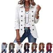 LTTVQM Blazer For Women Retro Floral Paisley Shirt Coat Western Lapel Ruffle Edge Outerwear Double-Breasted Long Sleeve Casual Outer Jacket