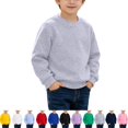 thumbnail image 1 of LTTVQM Boys' Solid Crewneck Sweatshirt Long Sleeve Pullover Soft Casual Top For Playground School And Travel Light Gray 9-10Years, 1 of 5