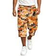 thumbnail image 1 of LTTVQM Camouflage 3/4 Length Cargo Pants for Men 2026 Gentle Pastel Topo Camo Big Cargo Pockets Outdoor Hiking Capri Shorts Orange 3XL, 1 of 7