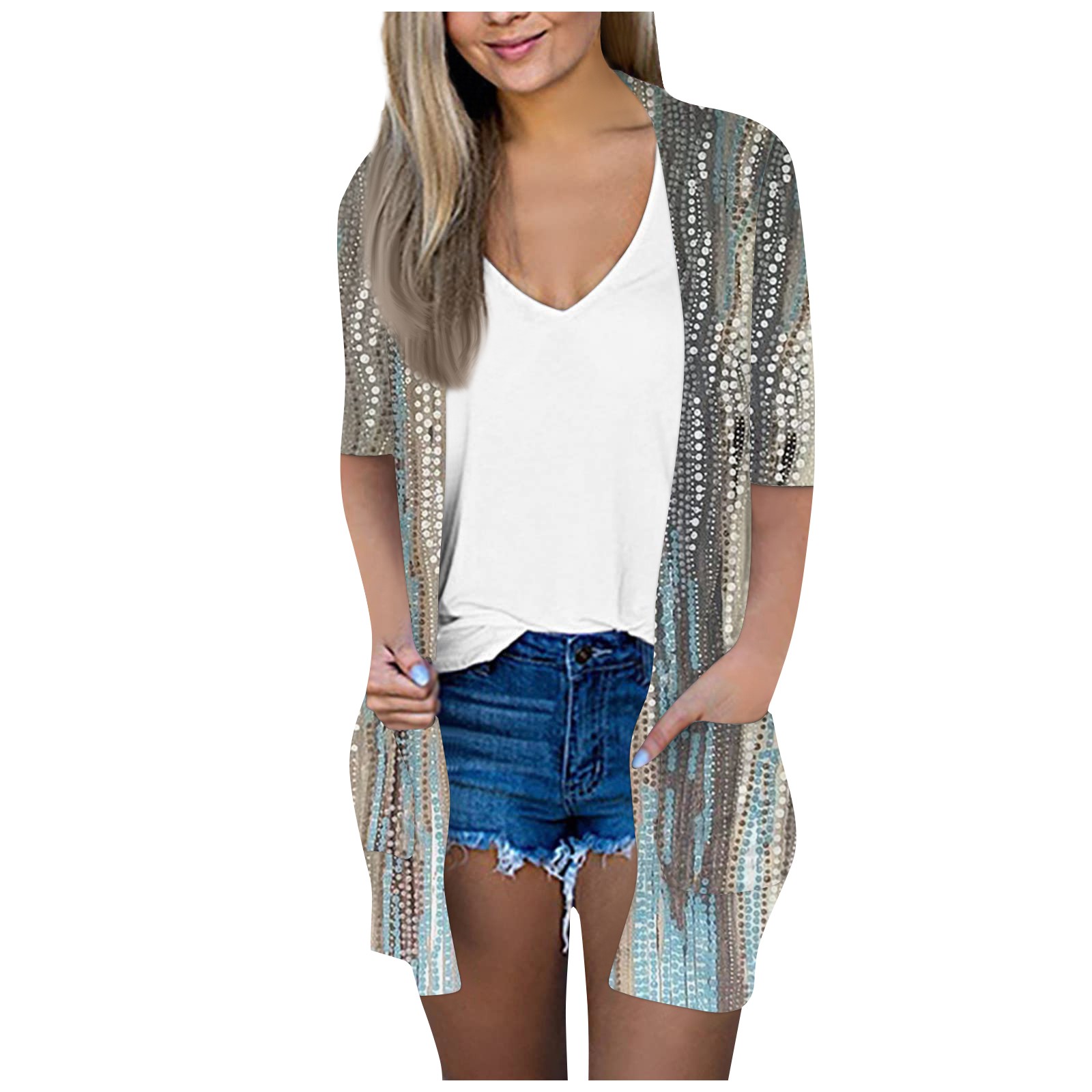 LTTVQM Cardigan for Women Trendy Oversized Open Front Lightweight