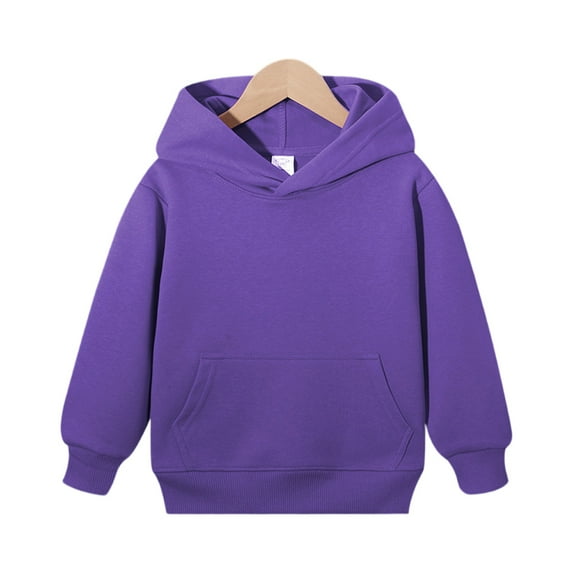 LTTVQM Dark Purple Hoodies for Toddler Girls Size 4-5 Long Sleeve Fall Winter Casual Sweatshirt Drawstring Pullover with Pockets Trendy Hooded Sweatshirt for Girls Dark Purple 4-5 Years