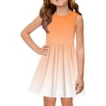thumbnail image 1 of LTTVQM Dresses for Girls 3-4 Casual Gradient Sundresses Comfy Sleeveless Midi Dresses Holiday Crewneck Spring Dresses Orange 3-4 Years, 1 of 5