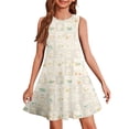 thumbnail image 1 of LTTVQM Easter Dresses for Girls 2026 Egg Bunny Graphic Happy Sleeveless Sundress Comfy Crewneck Midi Dress Fashion A-Line Dresses Beige 11-12 Years, 1 of 5