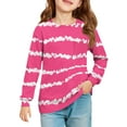 thumbnail image 1 of LTTVQM Fall Shirts for Kids Girls Size 11-12 Long Sleeve Casual Striped Graphic T Shirts with Pocket Loose Fit Crew Neck Tunic Tops Fashion Clothes Hot Pink 11-12 Years, 1 of 4