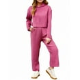 thumbnail image 1 of LTTVQM Girl's 2 Piece Outfits 11-12 Cute Long Sleeve Ribbed Knit Sweaters Warm Long Leggings Girl Set Hot Pink 11-12 Years, 1 of 4