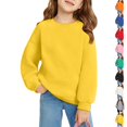 thumbnail image 1 of LTTVQM Girls Crewneck Sweatshirts Long Sleeve Solid Color Casual Lightweight Fleece Pullover Soft Fall Fashion Hoodies 1-12 Years, 1 of 4