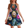thumbnail image 1 of LTTVQM Girls Easter Dress 2026 Egg Bunny Graphic Cute Sleeveless Sundresses Loose Fit Round Neck Midi Dresses Fashion Church Dresses Navy 9-10 Years, 1 of 5