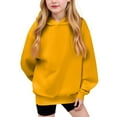 thumbnail image 1 of LTTVQM Girls Hooded Sweatshirts 5-6 Long Sleeve Fall Winter Cute Sweatshirts Soft Pullover with Pockets Trendy Hoodies for Teen Girls Yellow 5-6 Years, 1 of 2