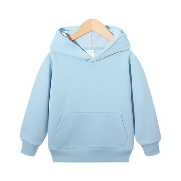 LTTVQM Girls Hoodies Size 2-3 Long Sleeve Fall Casual Sweatshirts Soft Pullovers with Pockets Trendy Hooded Sweatshirts for Girls Sky Blue 2-3 Years