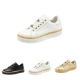 thumbnail image 1 of LTTVQM Glitter Shoes for Women Thick Platform Sparkly Lace Up Non Slip Fashion Sneakers Casual Outdoor Comfort Walking Shoes White 37(US-6.5), 1 of 4