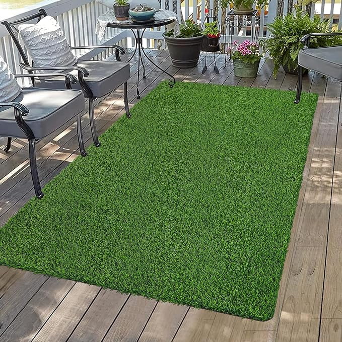 LTTVQM Grass Rug 3 Feet x 10 Feet Realistic Indoor Outdoor Rug for Dogs ...