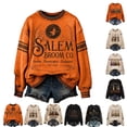 thumbnail image 1 of LTTVQM Halloween Sweatshirt for Women Spooky Witch Salem Moonlight Graphic Oversized Long Sleeve Airy Fabric For Halloween Cosplay Weekend Wear Shirts, 1 of 5