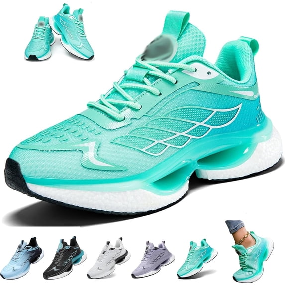 LTTVQM Hands Free and Supportive Walking Shoes - Lightweight Wide Toe Box Slip On Footwear,2026 Breathable Mesh Sneakers for Women Green 7 Wide