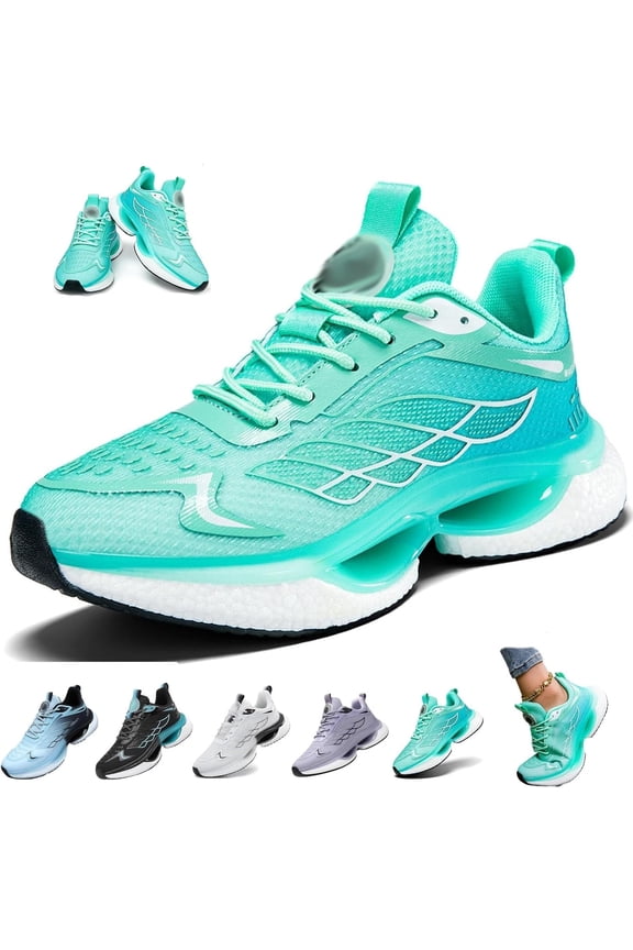 Hands Free and Supportive Walking Shoes, Wise Toe Width 2026 Lightweight Breathable Mesh Nurse Shoes Sneakers for Women Green 10.5 Wide