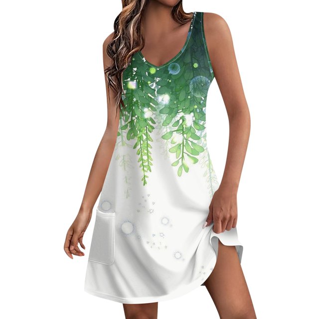 LTTVQM Hawaiian Dresses for Women Beach Boho Tie Dye Gradient Boho