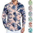 thumbnail image 1 of LTTVQM Hawaiian Shirt for Men Casual Long Sleeve Button Down Shirt Boho Collared Tee 2026 Summer Fashion Clothing Light Blue M, 1 of 5