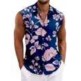 thumbnail image 1 of LTTVQM Hawaiian Shirts for Men Summer Beach Sleeveless Button Down Shirts Casual Loose Tropical Print T Shirts Holiday Clothes Wine M, 1 of 5